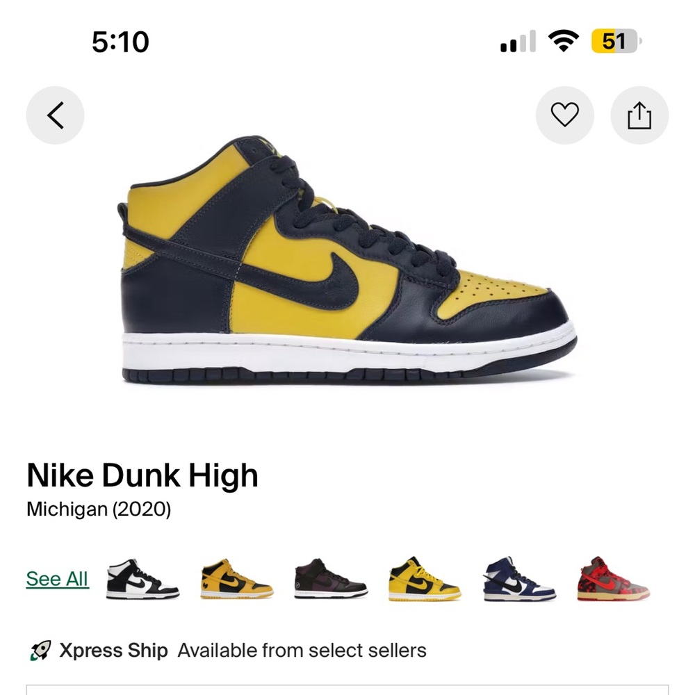 Nike dunk high Michigan